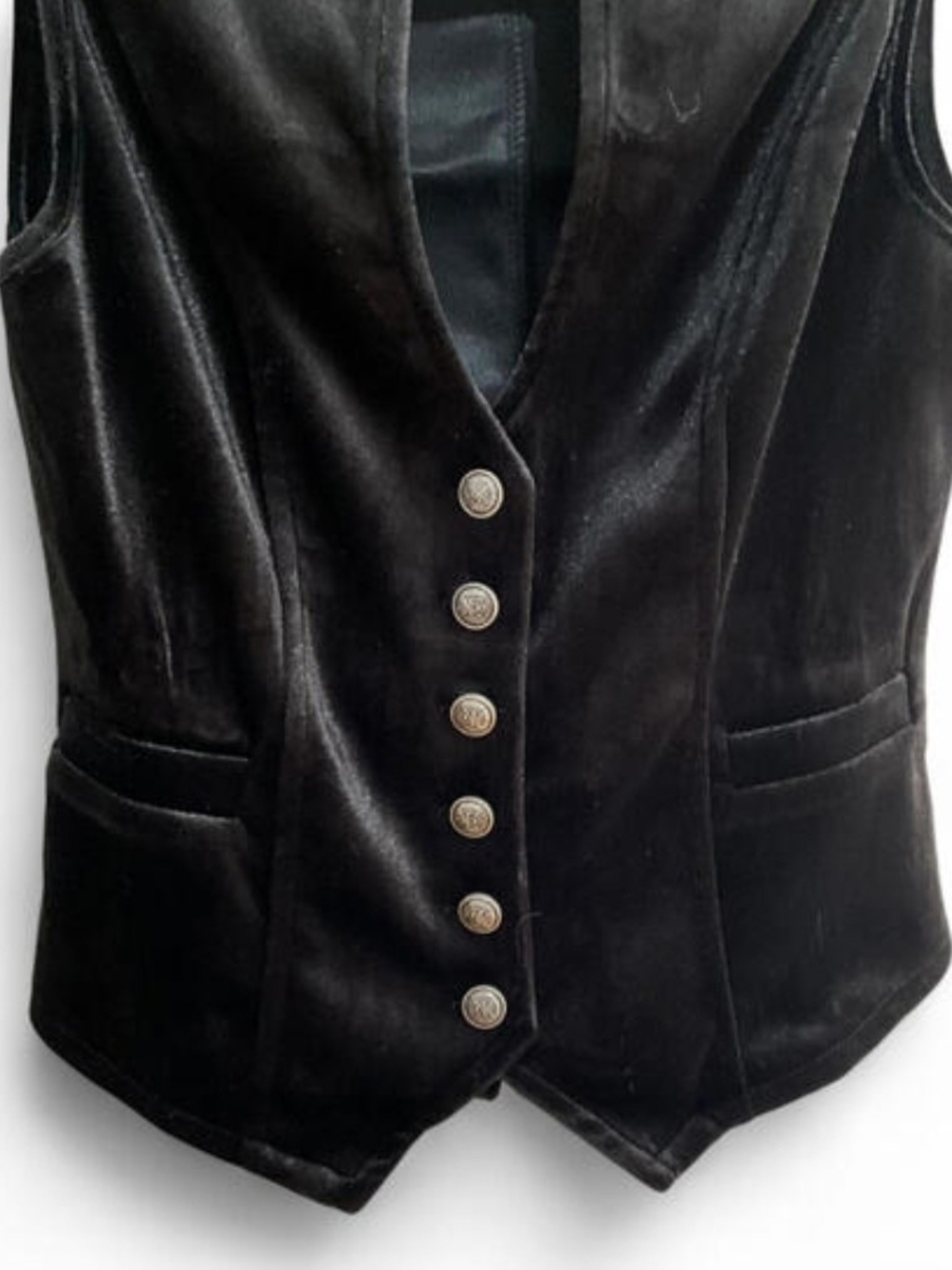 NEW Y2K Black Corset XS-XL Military Vest Gothic Button Festival Streetwear XL - Picture 6 of 8